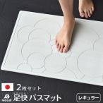 珪藻土バスマット なのらぼ 足快バスマット レギュラー 2枚セット 57.5×42.5cm 日本製 ノンアスベスト 速乾 抗菌 清潔 薄い 軽い 丈夫 脱衣所 洗面所 ギフト