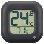 オーム電機 温度計 大文字 温湿度計 温度が見やすい温湿度計 大画面 置き形 壁掛け シンプル ブラック TEM-100B-K 08-1445