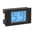 DROK 電力チェッカー AC デジタル LCD 80-260V 100A マルチメーター 電圧 アンペア数 電力 エネルギー メーター ブルー