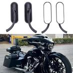 バイクミラー オーバル 左右セット ハーレー8MM 10MM ブラック ネイキッド ストリートファイター スーパースポーツ メガスポーツ ツアラ