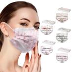 花柄マスク 不織布 レディース マスク 50枚 血色 使い捨て カラーバリエーション 立体 柄マスク 3D 三層構造 おしゃれ 女性用 安い 飛沫 風邪 可愛い ギフト