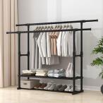 ハンガーラック 押入れ 伸縮式 2段 1段 頑丈 スリム パイプハンガー 棚付き キャスター付き 省スペース 大容量 コートハンガー コンパクト