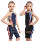 スクール水着 女の子 キッズ ガールズ ハーフパンツ 連体オールインワン スイム スイミング 水泳 競泳水着 トレーニング 競技用フィットネス