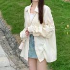 夏の韓国風ブラウス UV対策 長袖シアーシャツピークル 春夏に涼やか 薄手カーディガン感覚で羽織れる 日焼け対策トップス レディースおしゃれ セール向け