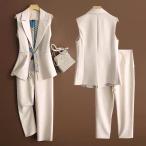  женский выставить длинный лучший + брюки 2 позиций комплект pi-kru безрукавка одноцветный casual elegant свободно осень весна. ko-te.