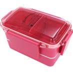 送料無料でお届けいたしますオーエスケー DISH UP LUNCH 4点ロック式 お弁当箱(仕切付) 2段 ホットピンク PWD-600