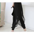 スカーチョ シフォン ゆったり リラックス ロングパンツ レディース ワイドパンツ