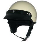 再入荷!ZK-600 バイザー付きハーフジェット(アイボリー)SG公認 125cc以下対応 耳あて脱着可能 ポリスヘルメット 人気のポリヘル