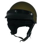 ZK-600 バイザー付きハーフジェット(マットオリーブグリーン)SG公認 125cc以下対応 耳あて脱着可能 ポリスヘルメット 人気のポリヘル