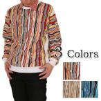 イタリア製 ジャガード クルーネック セーター メンズ 男性 ニット おしゃれ 個性的 鮮やかな デザイン柄 M L LL 242900