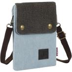 スマホポーチ ショルダー 肩掛け 斜め掛け スマホ入れ 小物入れ おしゃれ 軽量 薄型(デニムホワイト)