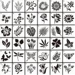  stencil сиденье .. шаблон stencil plate лист .. цветочный принт 8x8cm(8x8cm)