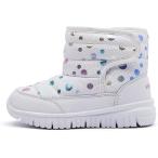 スノーブーツ キッズ ウインターブーツ ベビー 女の子 男の子 スノーシューズ 子供 冬用 MDM(02ホワイト,  17.5 cm 2.5E)