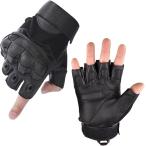  airsoft glove finger none half finger Tacty karu glove cycling bike gloves ( black, L)