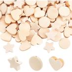 150 point wooden beads not yet painting natural tree made beads star Heart round shape beads wood beads ( Mix )