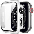 アップルウォッチ カバー apple watch ケース 高級仕様 保護(白+シルバーライン, 40mm)