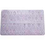 ショッピングシリコンモールド シリコンモールド 鍵 24種類 レジン オルゴナイト uvレジン アロマストーン 石膏 手作り 石鹸 キャンドル 樹脂 粘土 シリコン型