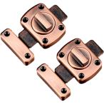 ドアロック 回転 内鍵 回転式 室内 かぎ 後付け 施錠 扉 侵入防止 防犯(ブロンズ, 2個セット)