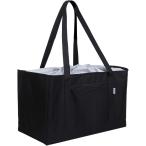 エコバッグ 保冷バッグ コンビニ 広底 折りたたみ 広底エコバッグ かごサイズ エコバック(ブラック)