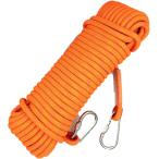 直径 12mm 多目的 ロープ キャンプ アウトドア 引越し 荷物の吊上げ 防災道具 車の牽引 ボート 等( オレンジ,  30m)