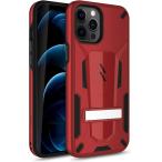 iPhone 12 Pro Max 6.7 дюймовый кейс покрытие ударопрочный ударная абсорбция вооруженные силы США MIL стандарт hybrid MDM ( красный / черный )