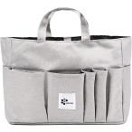 バッグインバッグ トート用 自立 軽量 ヨコ インナーバッグ 横 トラベルポーチ トートバッグ 収納 E-IN-BAG 03( グレー)