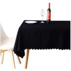 テーブルクロス 無地 135x180cm シンプルデザイン 洗える素材 hh-tc0012( ブラック)