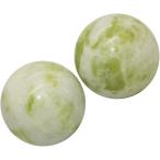 健身球 健康球 健康ボール 脳活ボール 天然石ボール ２個セット(ライトグリーン,  S)