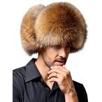 防寒 ロシア帽 フェイクファー フライトキャップ 飛行帽 トラッパーハット 耳あて付き 3カラー(ブラウン)