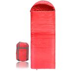 寝袋 シュラフ 封筒型軽量スリーピングバッグ 防水ポータブル 丸洗い 収納袋付き 3寝袋 シーズン観光 ハイキング( ピンク)