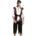 海賊 コスプレ ハロウィン メンズ 6点セット 仮装 剣付き フリーサイズ (ダーク,  Free Size)