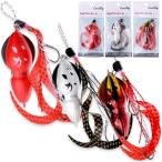 おめでタイ丸くんタイラバ 鯛ラバ タイラバヘッド 3色セット ネクタイ付き 根魚 青物(赤レッド 白ホワイト 赤金アカキン,  60g)