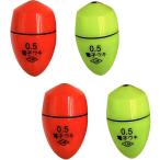 4個セット LED 電気ウキ フカセウキ 電子 海 夜 釣り 飛ばし 光る 防水 ケミカルライト トップ( 「0.5号」赤2個&緑2個)