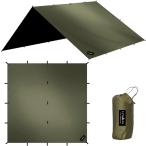 ショッピングタープ 日本ブランド タープ 正方形 スクエア 難燃性 ポリエステル 軽量 (アーミーグリーン（難燃性ブラックコーティング,  4mx4m)