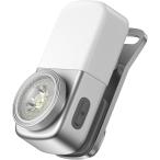 LED 懐中電灯 ミニ クリップオンライト 小型 Type-C充電式 ウェアラブルライト 白光&赤光 キャップライト 磁気(シルバー)