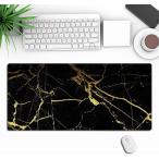 ゲーミングマウスパッド 大型 ロング 光学マウスパッド 大理石 300x800x2mm (マルチ,  ブラック 大理石 P1)