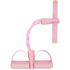 トレーニングチューブ 筋トレ グッズ 腹筋 背筋 ゴム バンド 健康 器具 運動 ローイングマシン ストレッチ( ピンク)