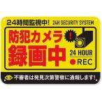 防犯カメラ 作動中 屋外 ブリキ 看板 プレート 防犯グッズ 監視カメラ ダミーカメラ 録画(イエロー,  横30cmx縦20cm)