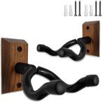 ギタースタンド 吊り下げ ウクレレスタンド ウクレレベース 壁掛け ハンガー フック ネジ付き 2個セット(ブラック)