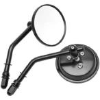 ショッピングハーレーダビッドソン 【互換品】HARLEY ハーレー ダビッドソン 丸型 3インチ クラシック ラウンドミラー 360度回転 左右/上下調整 様々(ブラック)
