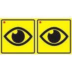 ギロリ目防犯対策ステッカー ドライブレコーダー録画中 防犯カメラ録画中 煽り運転や不審者の牽制に by Global( イエロー)