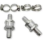 ワンウェイバルブ バイク 燃料 逆流防止 ホースバンド付 12mm 2個セット(12mm_2p)