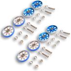 ミニ四駆 アルミローラー ミニ四駆ローラー ベアリング ベアリングローラー 19mm 軽量 パーツ 8個 セット 大人 (ブルー系)