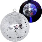 ショッピングカラオケ ミラーボール 反射 パーティ クラブ ディスコ カラオケ 飾り リング付き クリスマス オーナメント (シルバー,  直径/約15cm)