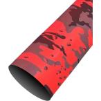 熱収縮 ラバーグリップ チューブ 内径30mm 500mm 迷彩柄 釣り竿グリップ 滑り止め 保護 カバー ラバーチューブ(迷彩レッド)