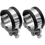 ステンレス マフラーバンド ゴムバンド付 クランプ パイプ バイク オートバイ パーツ サイレンサー ボルト 汎用 (44-47mm)