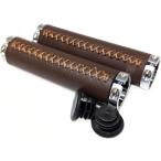 汎用 グリップ ハンドルグリップ 自転車 マウンテンバイク ロードバイク クロスバイク PUレザー(ダークブラウン,  ワンサイズ)