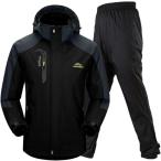  уличный жакет непромокаемый костюм верх и низ в комплекте альпинизм одежда непромокаемая одежда Kappa плащ (3. черный ( водонепроницаемый дождь брюки ), 3XL)