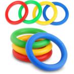 カラフル リレー バトン ホイール 運動会 小学校向け 練習 軽量 4色8個セット (レッド、イエロー、グリーン、ブルー)