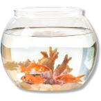 金魚鉢 プラスチック 割れない金魚鉢 透明 金魚の水槽 猫 メダカ テラリウム 綺麗(シルバー,  L（直径20cmx高さ19ｃｍ）)
